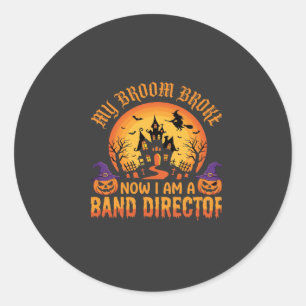 Adesivo Diretor de Banda de Halloween Vassoura de Bruxa Ca