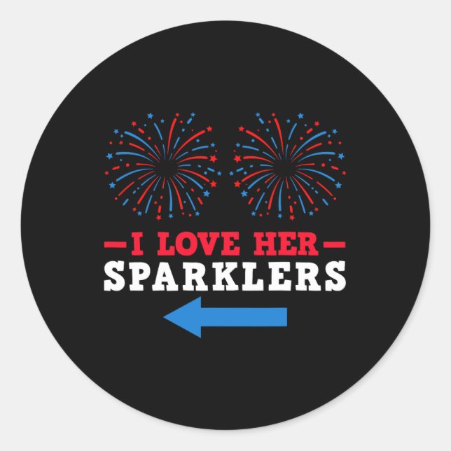 Adesivo Diretor de Fireworks 4 de julho Eu amo seus Sparkl (Frente)