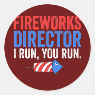 Adesivo Diretor de Fogos de Artifício Engraçado do Dia 4 d