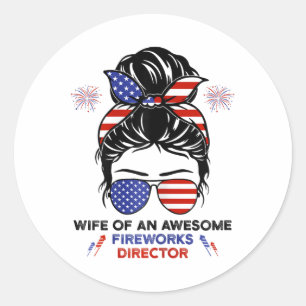 Adesivo Diretor De Fogos De Esposa - Funny Usa 4 De Julho