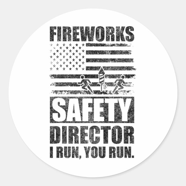 Adesivo Diretor de Segurança do Fireworks Eu o executo e n (Frente)
