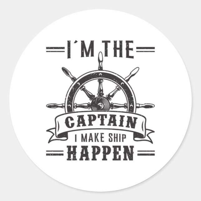 Adesivo Dirigindo-se à vela Capitão Sailor Engraçado Ideia (Frente)