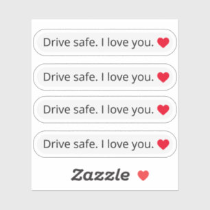 Adesivo Dirija em segurança Eu te amo, retrovisor espelho 