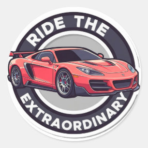 Adesivo Dirija o Extraordinário: Carro Vintage Vermelho
