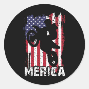 Adesivo Dirt Bike American Flag Merica Motocross 4th Of Ju