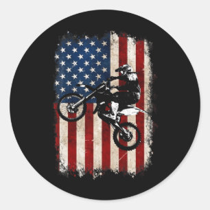 Adesivo Dirt Bike American Flag Motocross Biker 4th De Jul