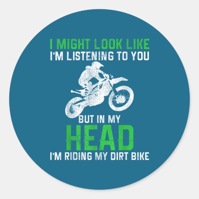 Adesivo Dirt Bike Motocross Enduro Funny Quote Motorcycle  (Frente)