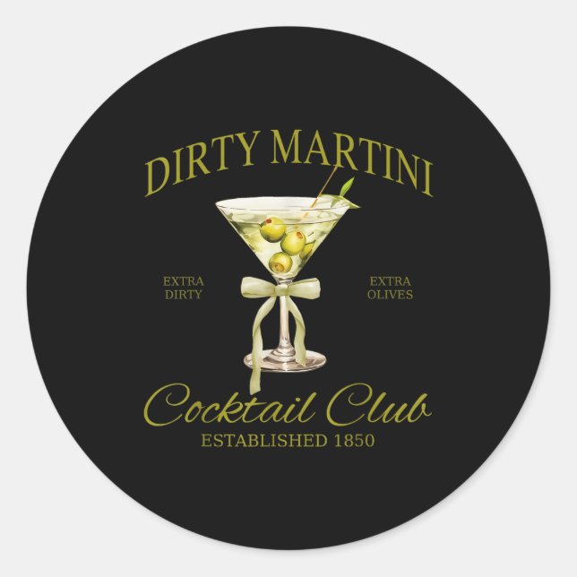 Adesivo Dirty Bachelorette Martini Tail Club Martini Drink (Frente)