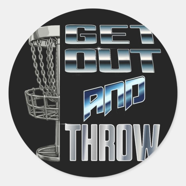 Adesivo Disc Golf Basket Graphic Get Out And Throw Chrome  (Frente)