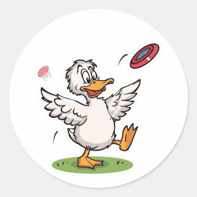 Adesivo Disc Golfing Duck Funny Bird (Frente)