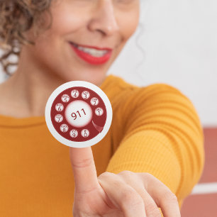 Adesivo Discagem de telefone giratório vermelho discar núm