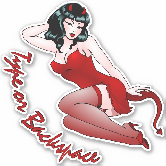 Adesivo Discagens personalizadas do Pin-up do Devil Girl S (Frente)