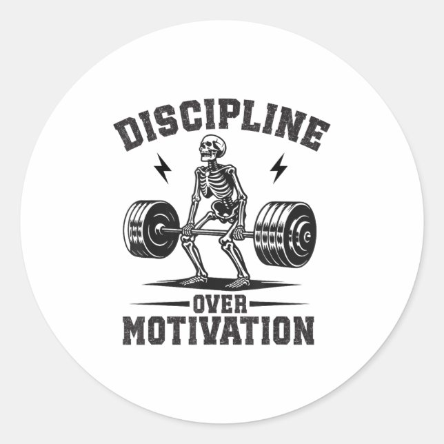 Adesivo Discipline Over Motivation Gym Motivational Traini (Frente)