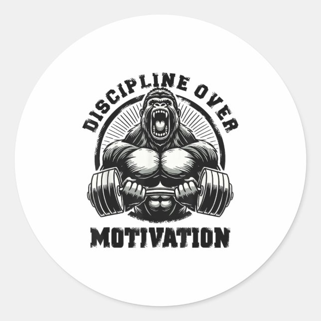 Adesivo Discipline Over Motivation Weightlift Gym Quotes G (Frente)