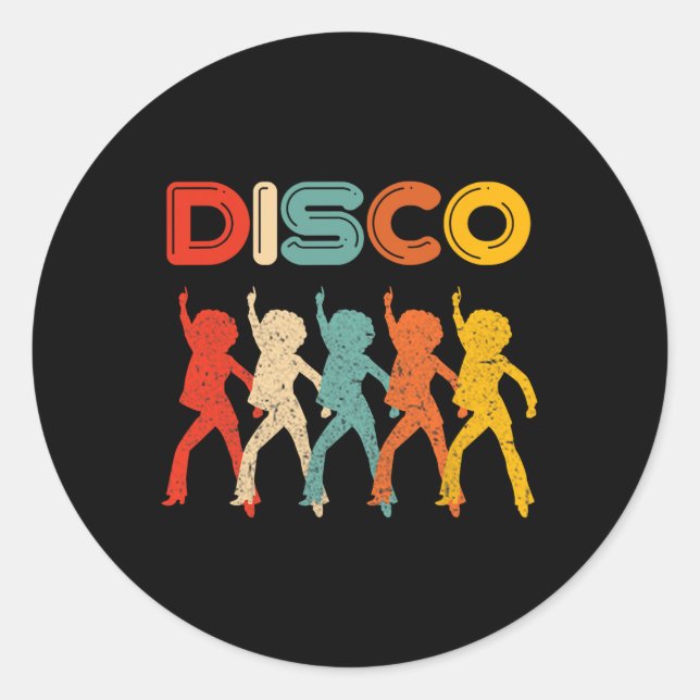 Adesivo Disco 70s Disco Themed Vintage Retro Dancing (Frente)