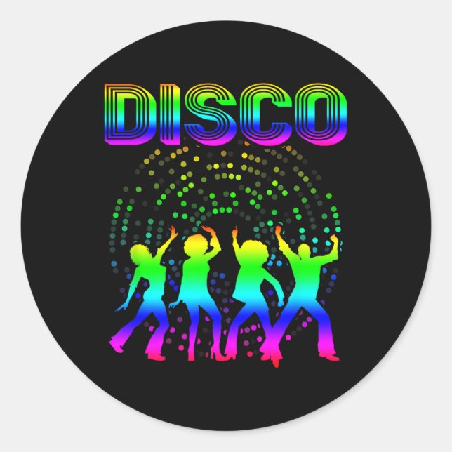 Adesivo Disco 70s Disco Thirt Vintage Retro Dancing (Frente)