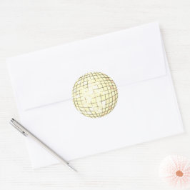 Adesivo Disco Ball Classic Round Sticker Dourado