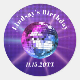Adesivo Disco Ball Retro Birthday ClassRound Sticker