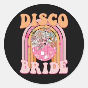 Adesivo Disco Bride Bridesmaid Retro Rainbow Bachelorette