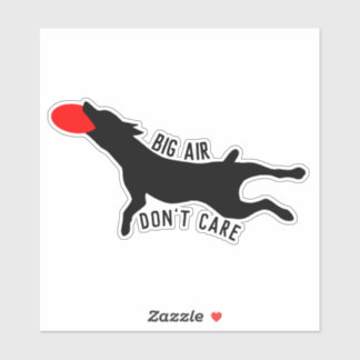 Adesivo Disco cão frisbee ar grande não se importa com ade