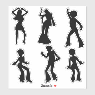 Adesivo Disco Dancers Silhouettes Sticker
