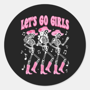 Adesivo Disco de dança das garotas do Skeleton CowGirl do