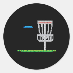 Adesivo Disco de Golfe Pixel Frisbee Golfista Frolf Homens