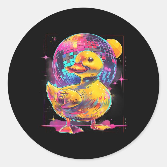 Adesivo Disco Disco Musical Dançando Borracha Disco Ducker (Frente)