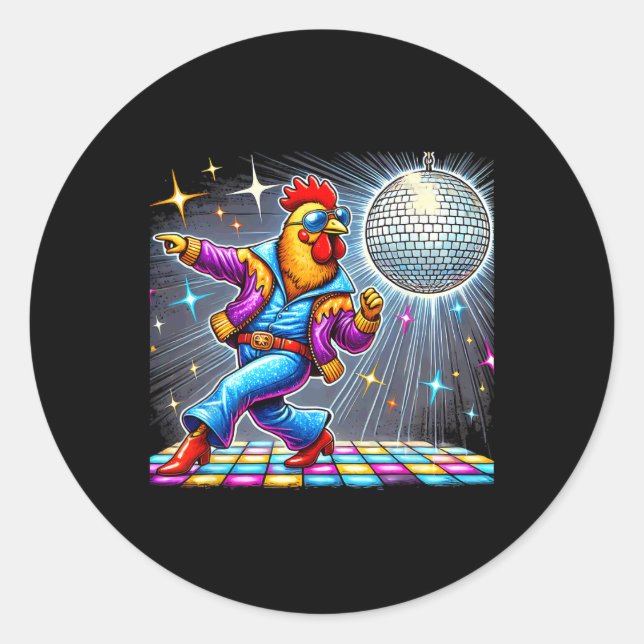 Adesivo Disco estético de dança de frango (Frente)