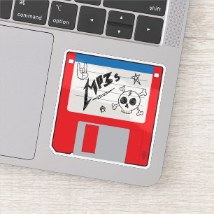 Adesivo Disco Flexível Retro de Música MP3