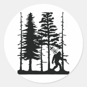 Adesivo Disco Golf Bigfoot Escondendo Árvores Naturais Ret