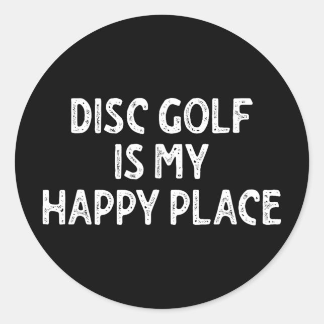Adesivo Disco Golfe É Meu Lugar Feliz _1  (Frente)