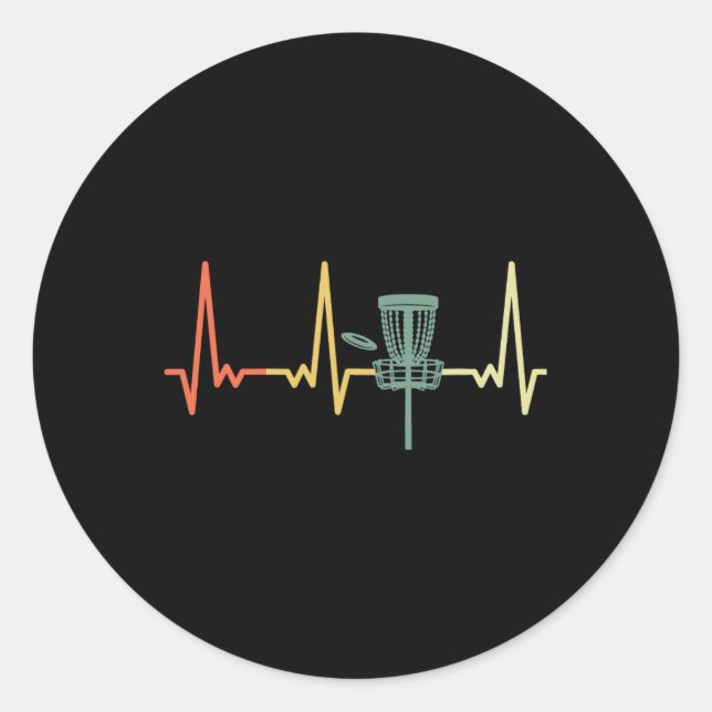 Adesivo Disco Golfe Retro Heartbeat (Frente)