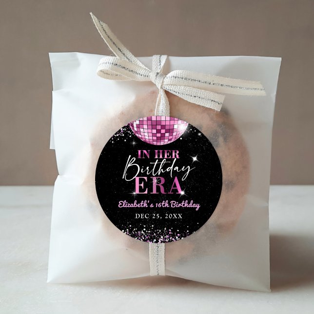 Adesivo Disco Rosa Na Minha Era De Aniversário (Criador carregado)