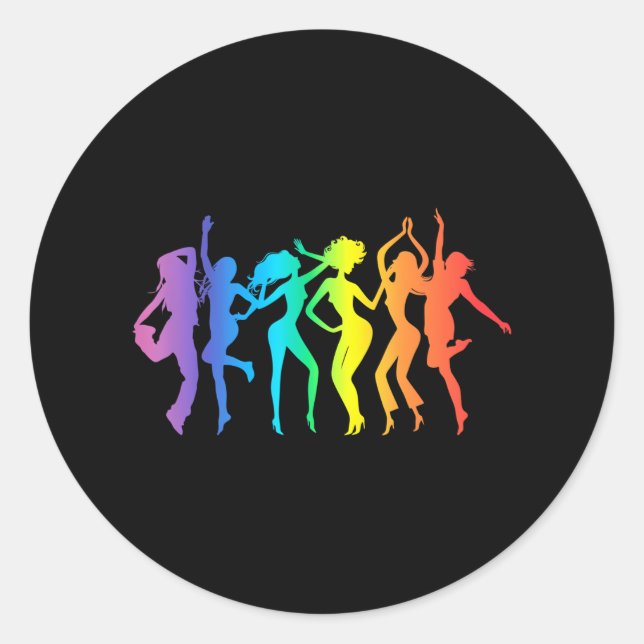 Adesivo Disco s Dancer Rainbow (Frente)