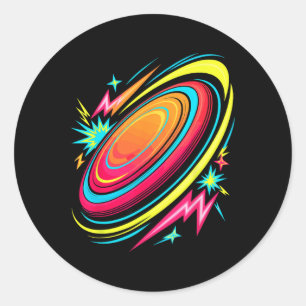 Adesivo Discos Voadores de Golfe de Disco de Arcade Retro 