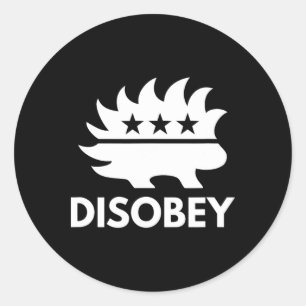 Adesivo Disobey Libertarian Porcupine Resiste Tyranny Gift