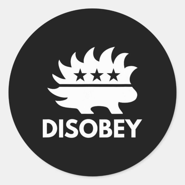 Adesivo Disobey Libertarian Porcupine Resiste Tyranny Gift (Frente)