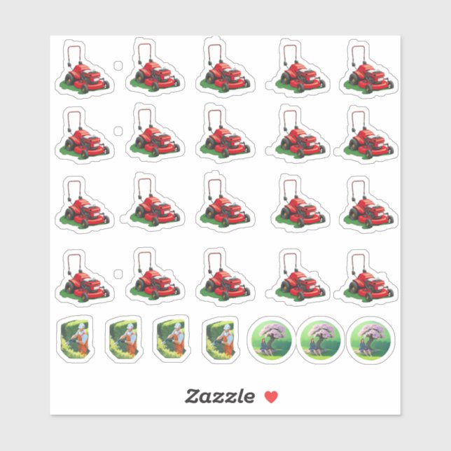 Adesivo Dispositivo de cortador de grama. (Folha)