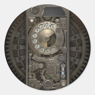Adesivo Dispositivo Steampunk - Telefone de Discagem Rotaç