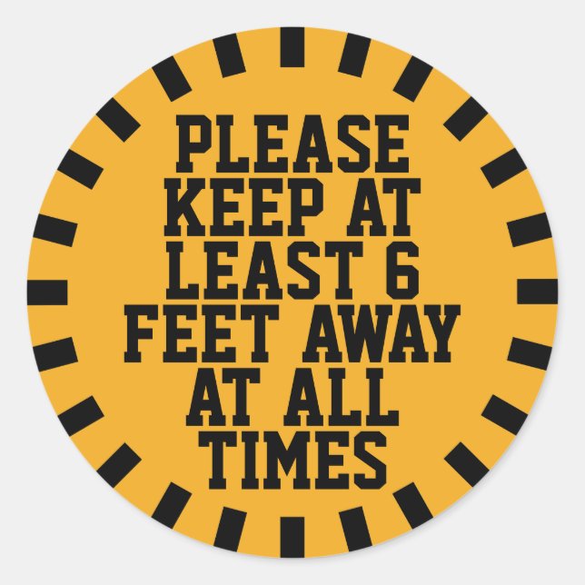 Adesivo Distância social de 6 pés (Frente)
