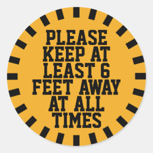 Adesivo Distância social de seis pés