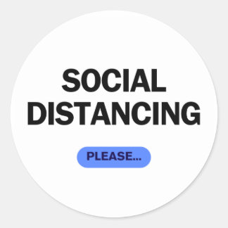 Adesivo "Distanciamento Social Por Favor" Divertido Covid