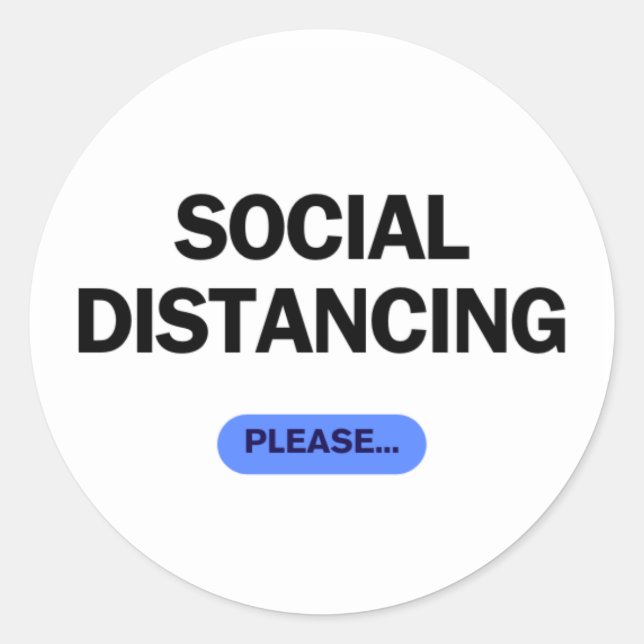 Adesivo "Distanciamento Social Por Favor" Divertido Covid (Frente)