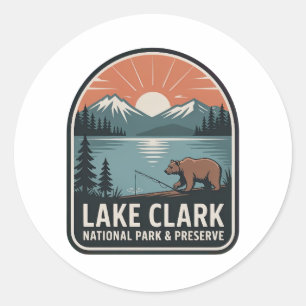 Adesivo Distintivo Vintage do Parque Nacional Lake Clark