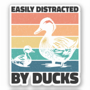 Adesivo Distraído Facilmente Por Patos Sobre Pato Legal