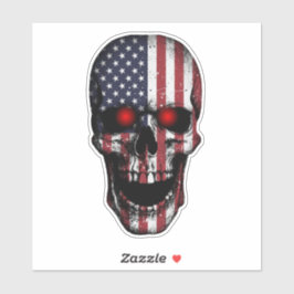 Adesivo Distressed Flag Skull Red Eye Vinyl Decal