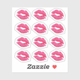 Adesivo Distribuidor de Batons Glam Pink Kiss Lips Planner