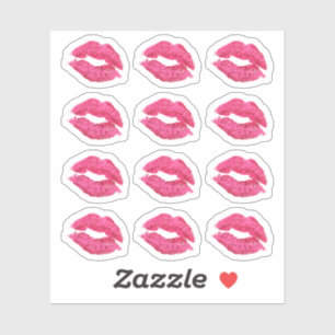 Adesivo Distribuidor de Batons Glam Pink Kiss Lips Planner
