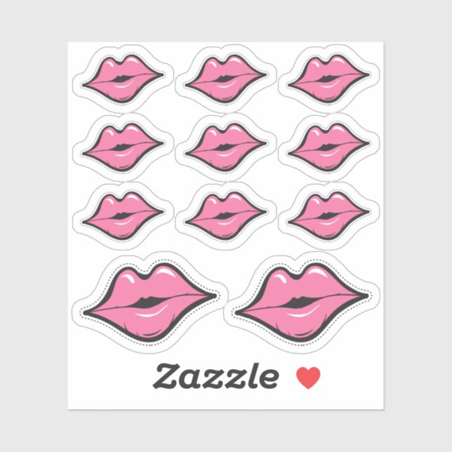 Adesivo Distribuidor de Lipstick Beijo Rosa Beijo Beijo Pl (Folha)